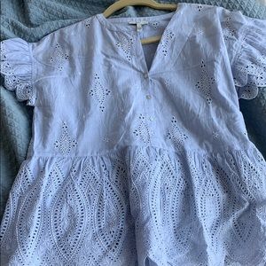 Light blue and white spring top!